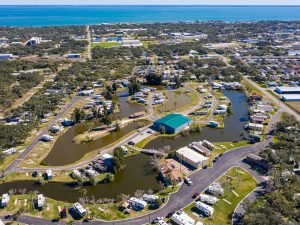 Aerial view of Woody Acres, Texas
